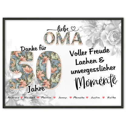 Oma Foto Momente der Familie zum 80 Geburtstag Personalisiertes Poster