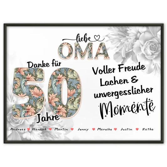 Oma Foto Momente der Familie zum 80 Geburtstag Personalisiertes Poster