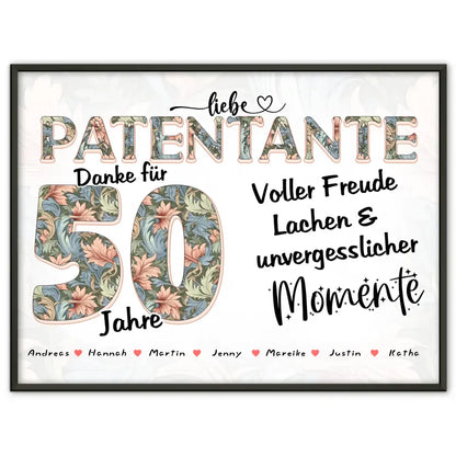 Patentante Foto Momente 30 Geburtstag Personalisiertes Poster