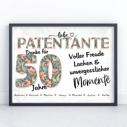 Patentante Foto Momente 30 Geburtstag Personalisiertes Poster