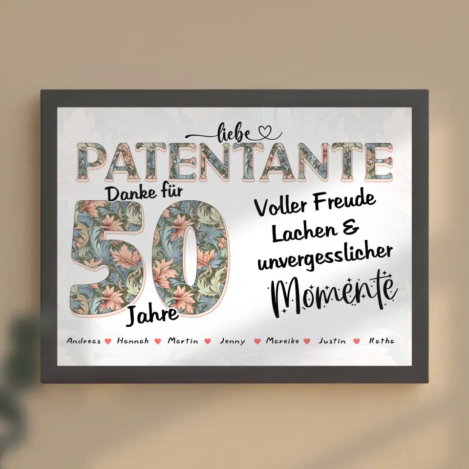 Patentante Foto Momente 30 Geburtstag Personalisiertes Poster