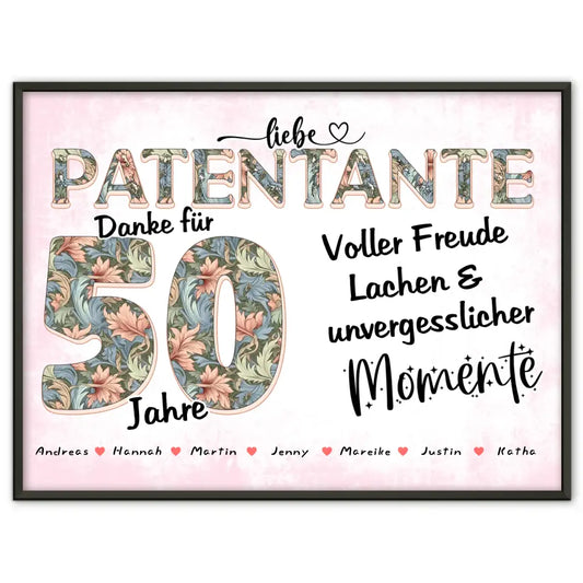 Patentante Momente Poster Personalisiert zum 60 Geburtstag mit Fotos