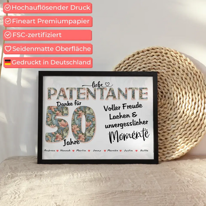 Patentante Foto Momente 30 Geburtstag Personalisiertes Poster