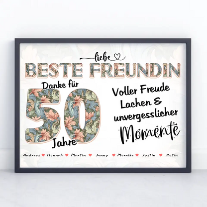 Beste Freundin 40 Geburtstag Geschenk Personalisiert Fotocollage