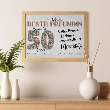 Beste Freundin 40 Geburtstag Geschenk Personalisiert Fotocollage