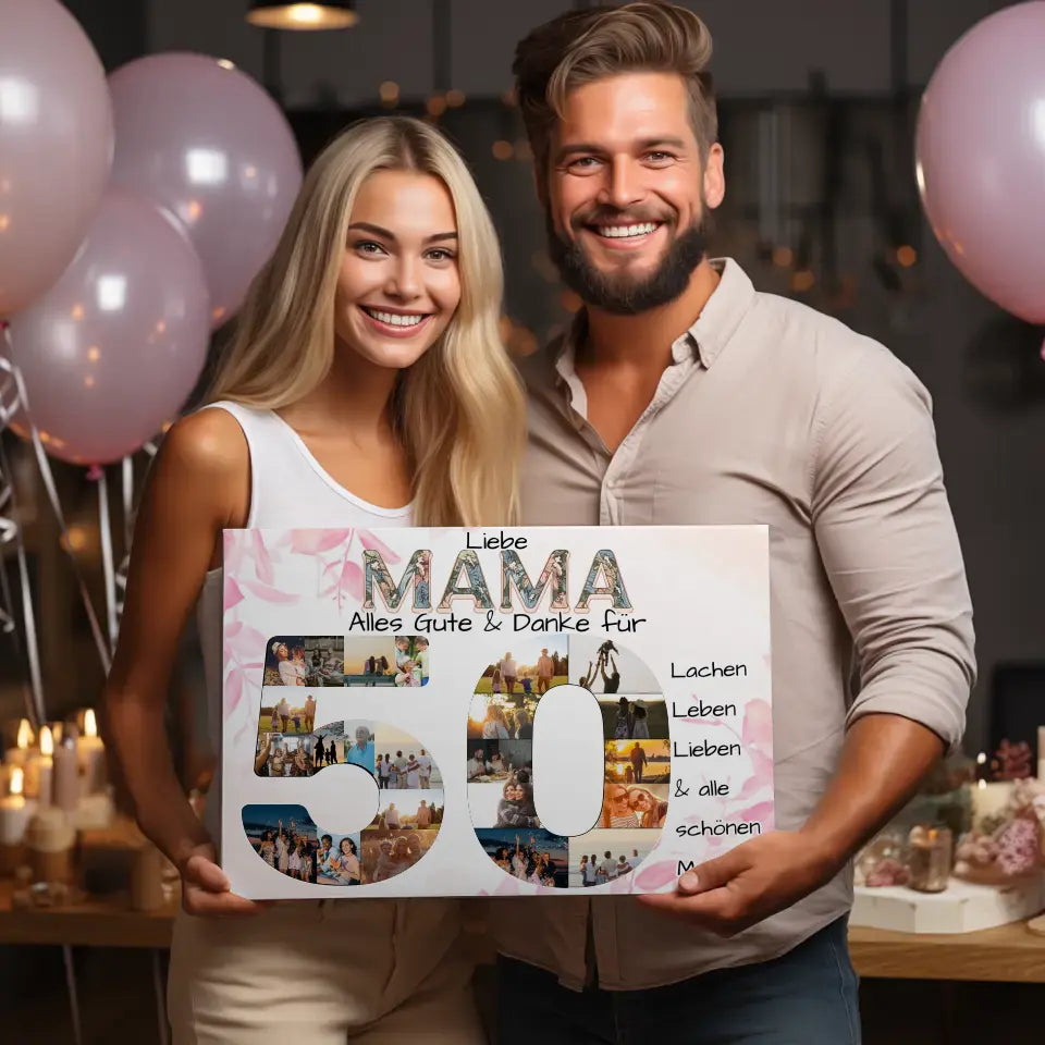 Geschenk zum 50 Geburtstag für Mama Fotos in Zahlen