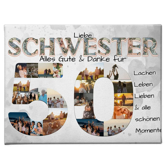 Oma Geschenke Leinwand 50 Geburtstag Alles Gute Fotocollage 1