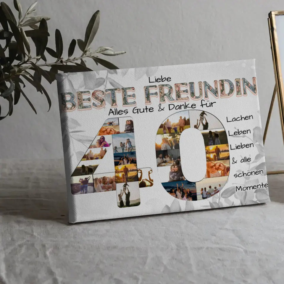 Leinwand Geschenk zum 40 Geburtstag für Mama Fotocollage