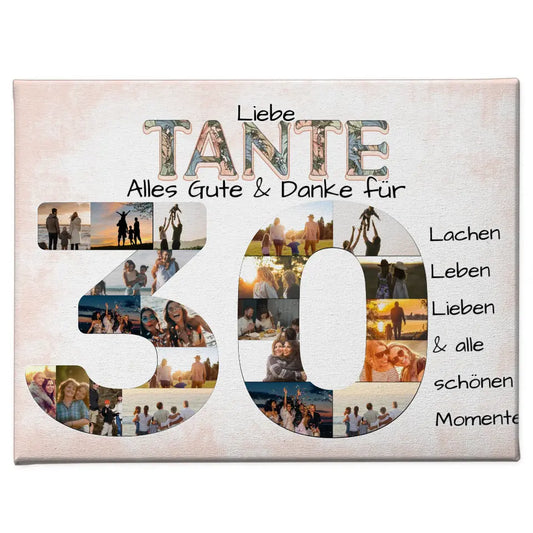 Fotocollage Leinwand zum 30 Geburtstag für Tante Fotocollage 1