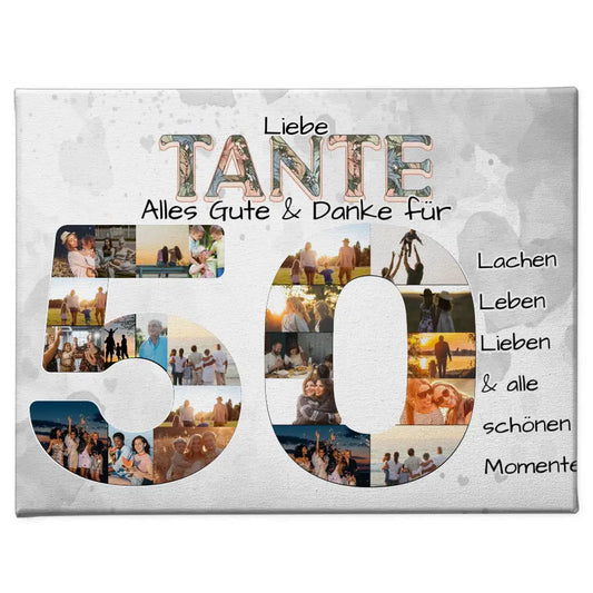 Geschenke Leinwand 50 Geburtstag für Tante Viele Fotos 1