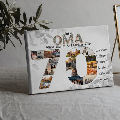 Leinwand Geschenk zum 70 Geburtstag für Oma mit Fotos