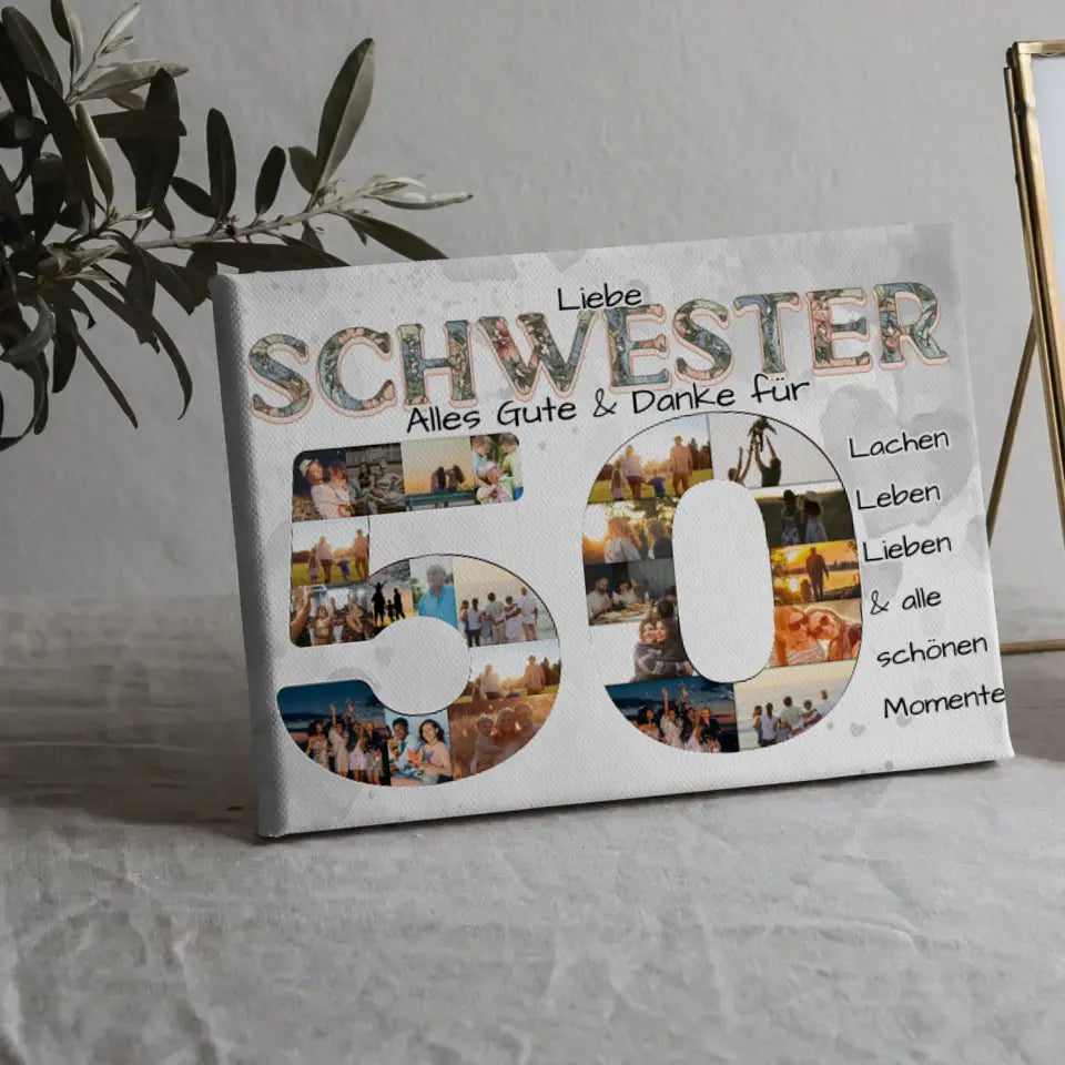 Oma Geschenke Leinwand 50 Geburtstag Alles Gute Fotocollage