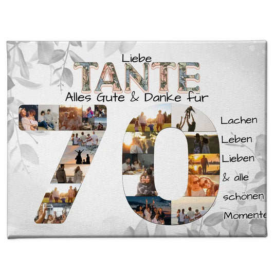 Leinwand Geschenk zum 70 Geburtstag für Tante Alles Gute 1