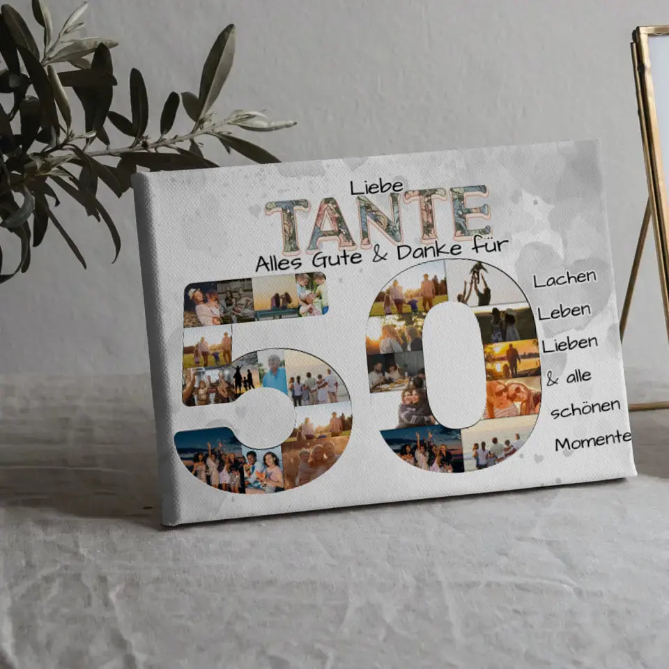 Geschenke Leinwand 50 Geburtstag für Tante Viele Fotos