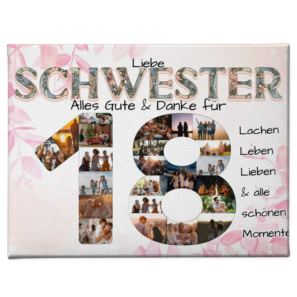 Schwester Geschenk zum 18 Geburtstag Viele Fotos