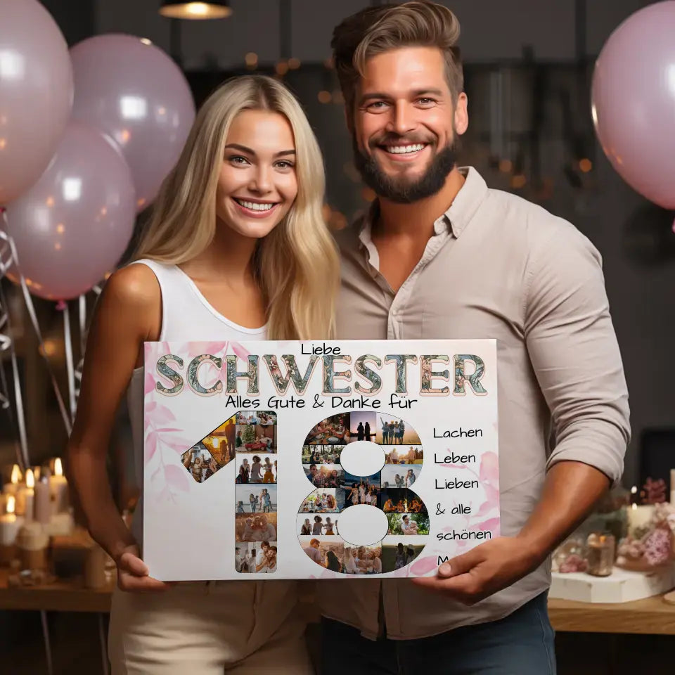 Schwester Geschenk zum 18 Geburtstag Viele Fotos