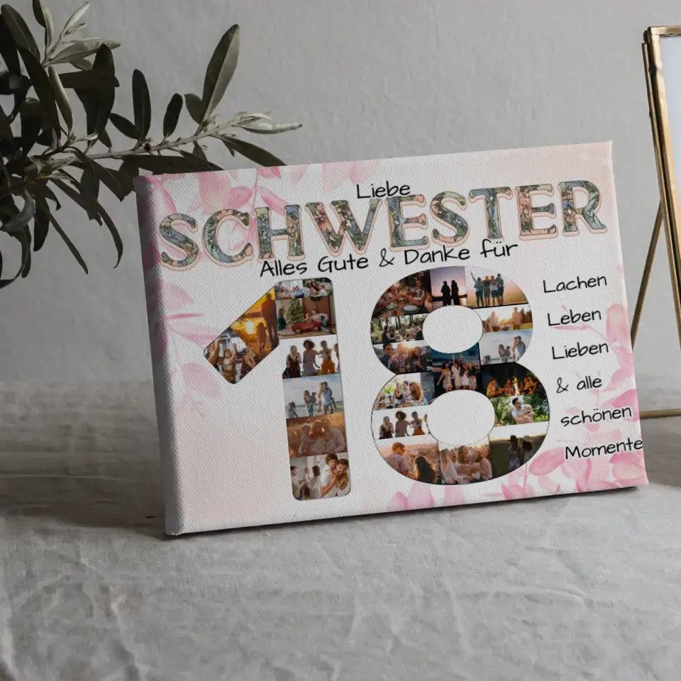 Schwester Geschenk zum 18 Geburtstag Viele Fotos