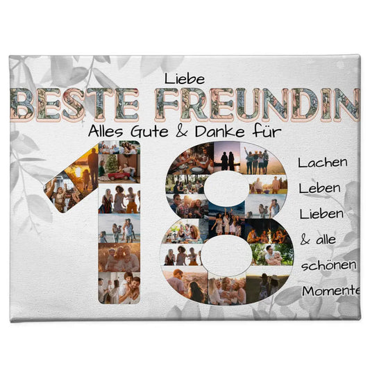 Leinwand Geschenk zum 18 Geburtstag für Beste Freundin Schöne Momente 1
