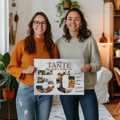 Geschenke Leinwand 50 Geburtstag für Tante Viele Fotos