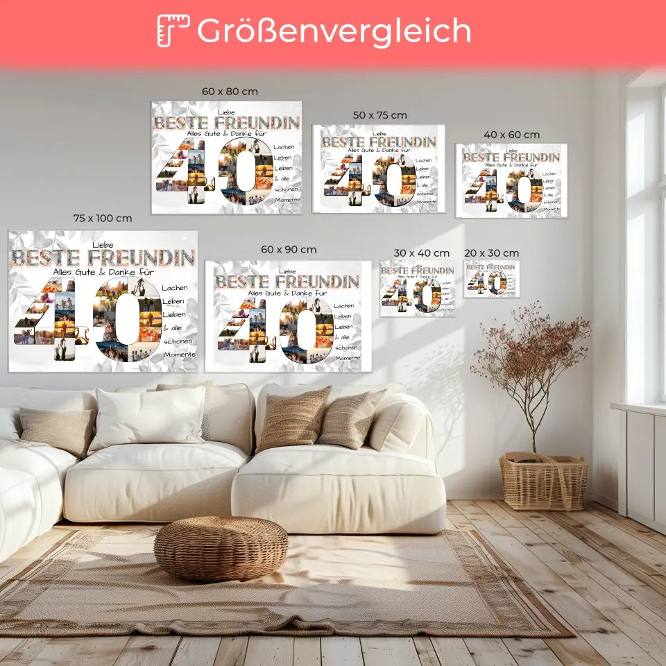 Leinwand Geschenk zum 40 Geburtstag für Mama Fotocollage