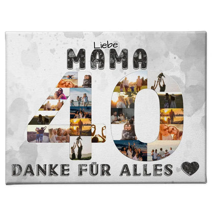 40 Geburtstag Geschenk Personalisiert Mama Leinwand Danke für Alles