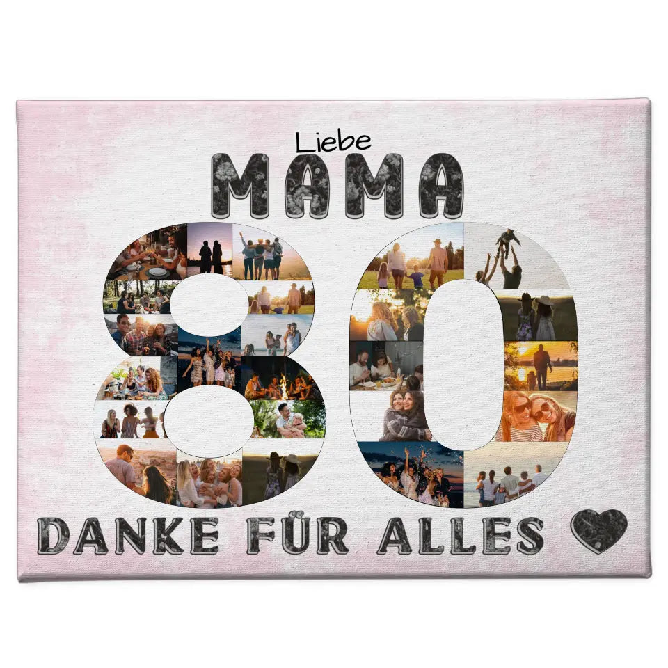 80 Geburtstag Mama Geschenk Personalisierte Leinwand