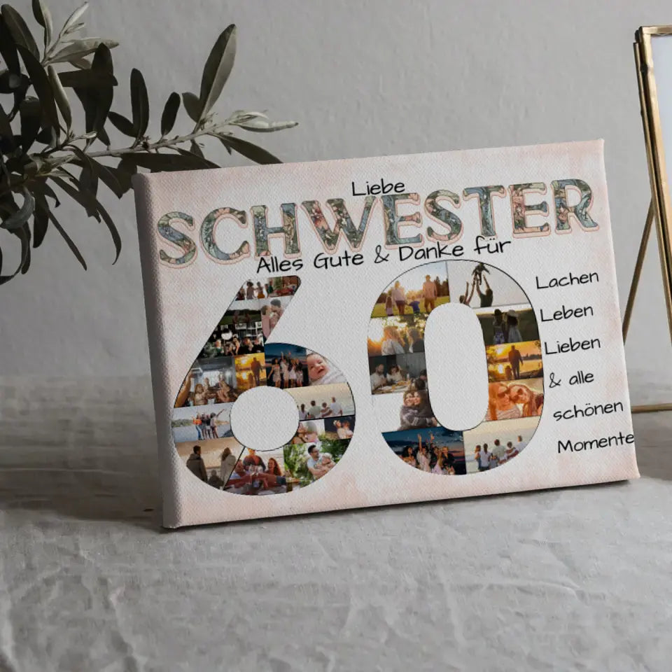 Schwester Geschenk zum 60 Geburtstag mit Fotos