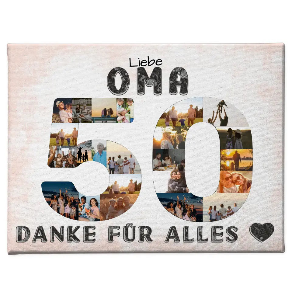 50 Geburtstag Oma Geschenk Personalisierte Leinwand