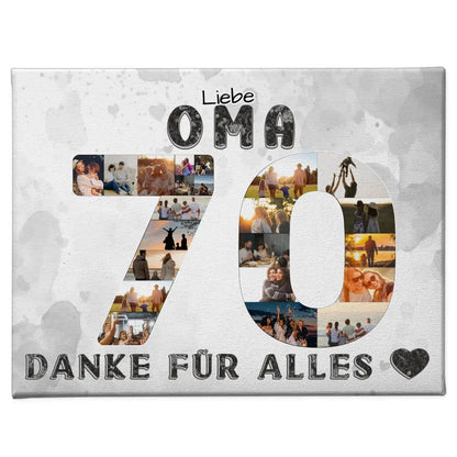 70 Geburtstag Geschenk für Oma Personalisierte Leinwand