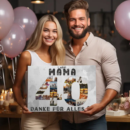 40 Geburtstag Geschenk Personalisiert Mama Leinwand Danke für Alles