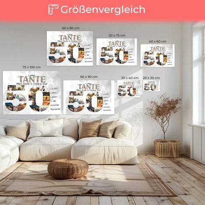 Geschenke Leinwand 50 Geburtstag für Tante Viele Fotos