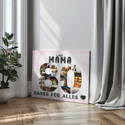 80 Geburtstag Mama Geschenk Personalisierte Leinwand