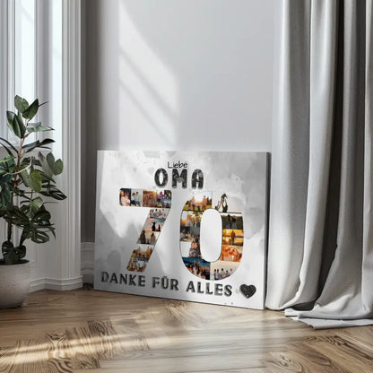 70 Geburtstag Geschenk für Oma Personalisierte Leinwand