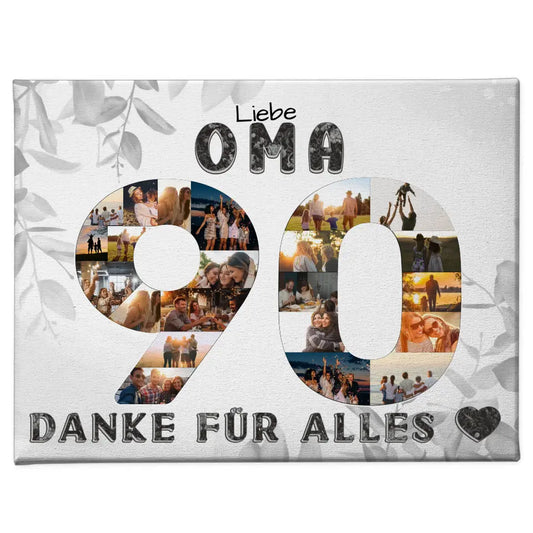 90 Geburtstag Leinwand personalisiert Danke für Alles für 1