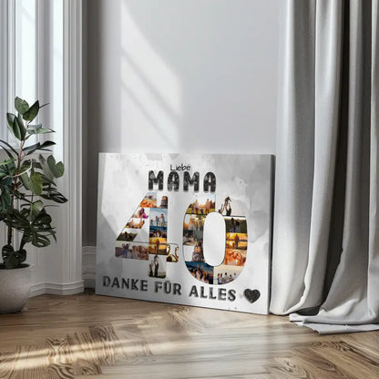 40 Geburtstag Geschenk Personalisiert Mama Leinwand Danke für Alles