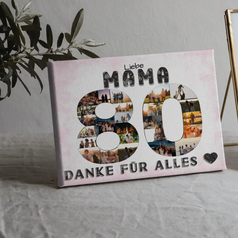 80 Geburtstag Mama Geschenk Personalisierte Leinwand