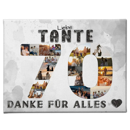70 Geburtstag Tante Geschenk Personalisierte Leinwand 1