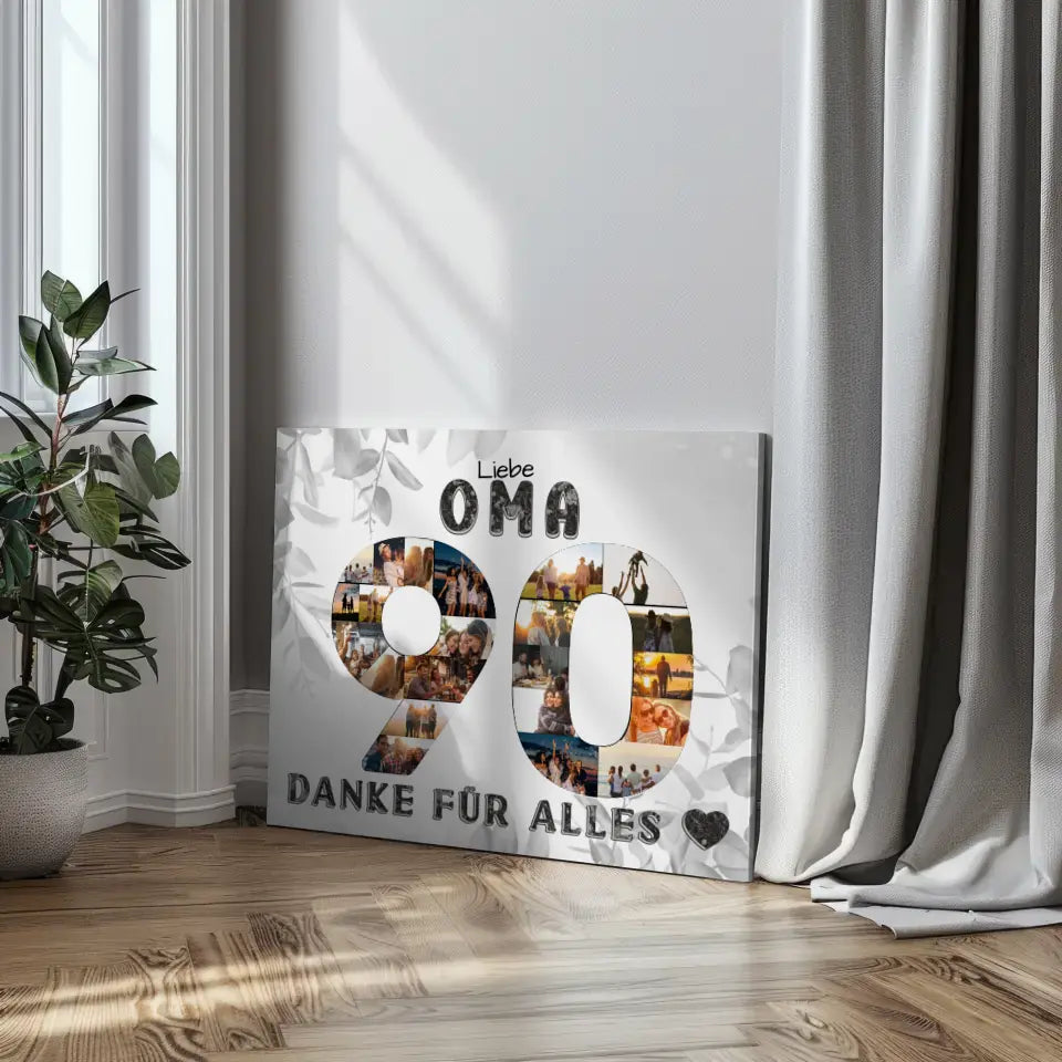 90 Geburtstag Leinwand personalisiert Danke für Alles für