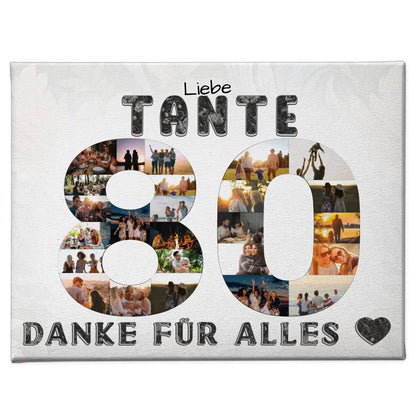 80 Geburtstag Tante Geschenk Personalisierte Leinwand