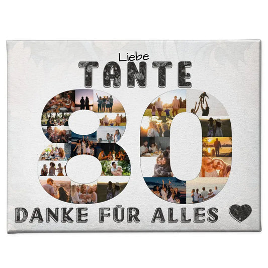 80 Geburtstag Tante Geschenk Personalisierte Leinwand 1