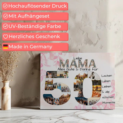 Geschenk zum 50 Geburtstag für Mama Fotos in Zahlen