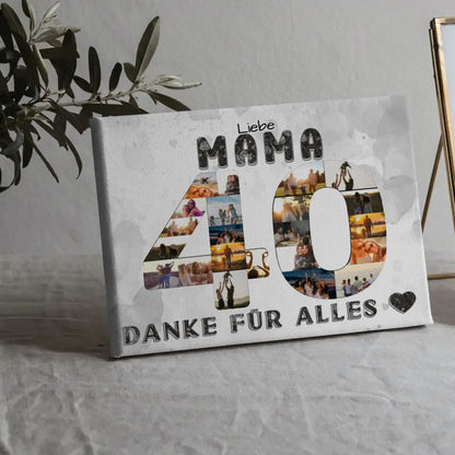 40 Geburtstag Geschenk Personalisiert Mama Leinwand Danke für Alles