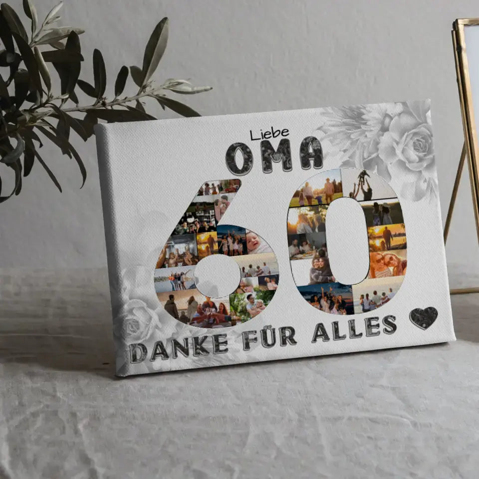 60 Geburtstag Oma Geschenk Personalisierte Leinwand