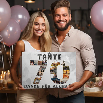 70 Geburtstag Tante Geschenk Personalisierte Leinwand