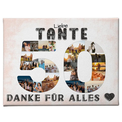 50 Geburtstag Personalisierte Leinwand für Tante Fotocollage