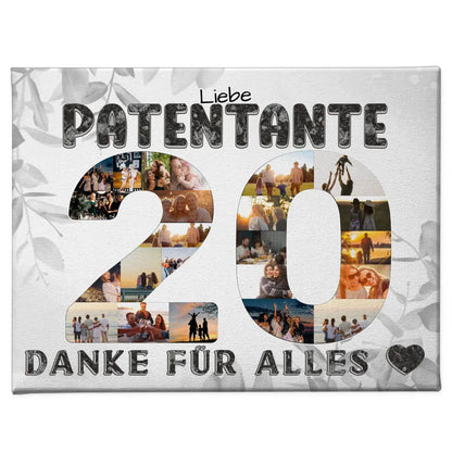 20 Geburtstag Patentante Geschenk Personalisierte Leinwand