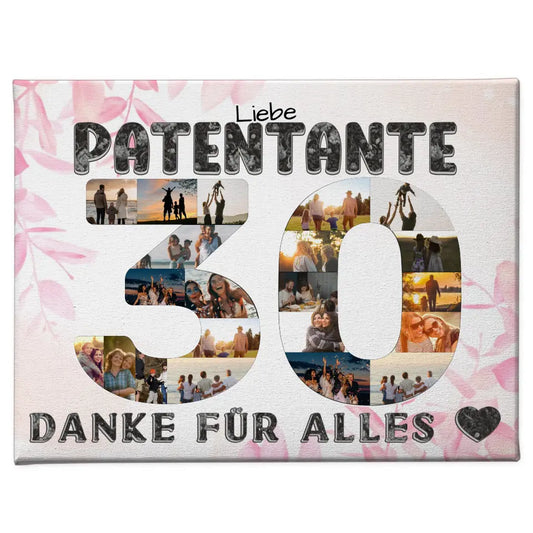 30 Geburtstag Geschenk für Patentante Personalisierte Leinwand