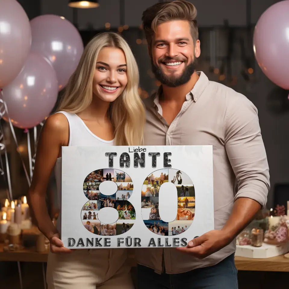 80 Geburtstag Tante Geschenk Personalisierte Leinwand