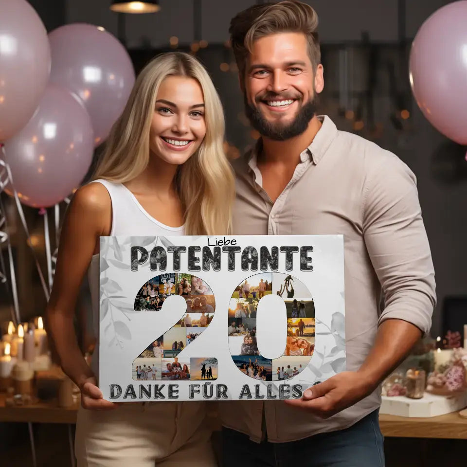 20 Geburtstag Patentante Geschenk Personalisierte Leinwand