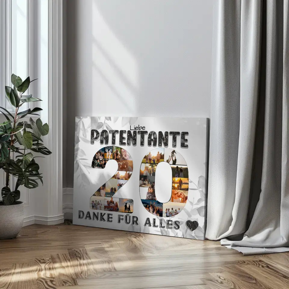 20 Geburtstag Patentante Geschenk Personalisierte Leinwand